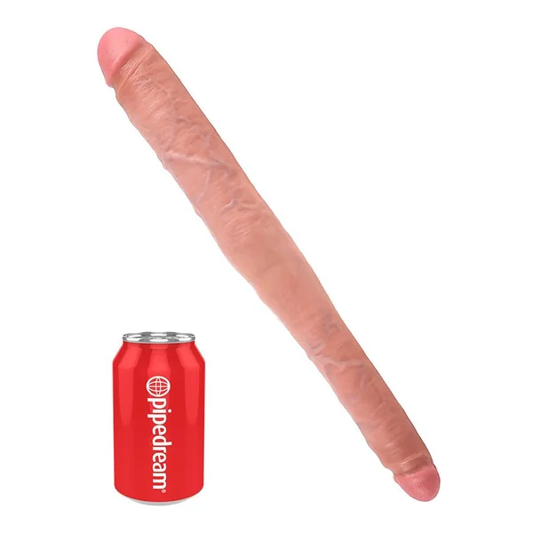 King Cock 16 Inch Tapered Realistic Double Ended Dildo White — image 2 of 3