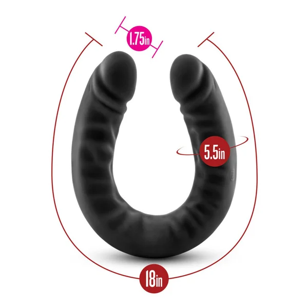 Black 18 Inch Silicone Double Headed Dildo by Ruse — image 4 of 5