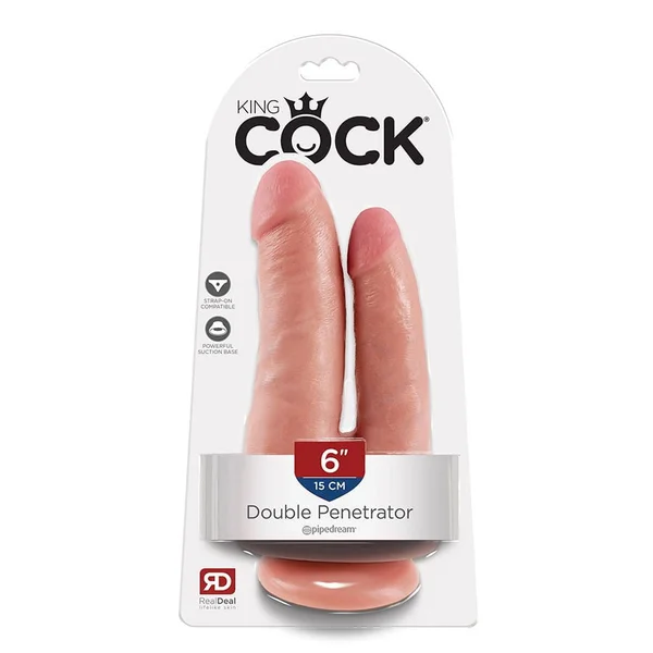 King Cock 6 Inch Double Penetrator Realistic Dildo with Suction Cup — image 5 of 5