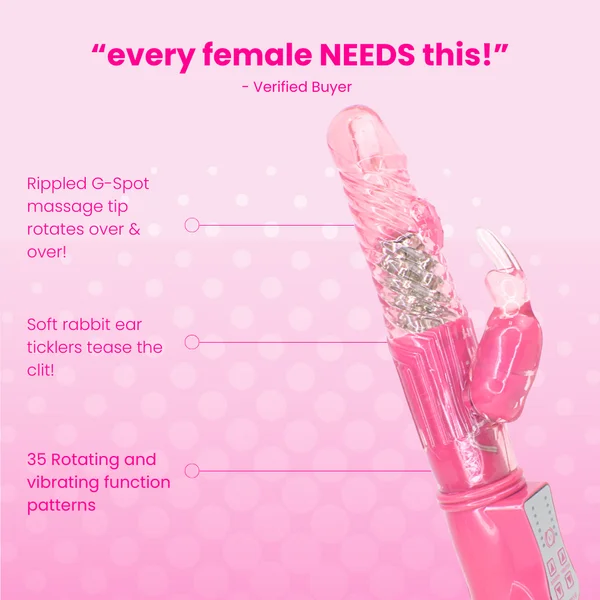 9 Inch Rotating Orgasm Rabbit in Pink — image 8 of 11