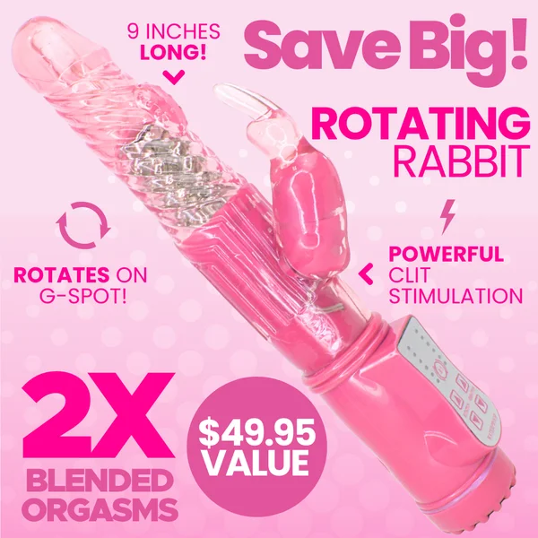 9 Inch Rotating Orgasm Rabbit in Pink — image 4 of 11