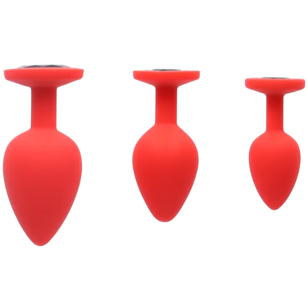 Red Silicone Jeweled Anal Plug - Available In 3 Sizes! — image 6 of 8