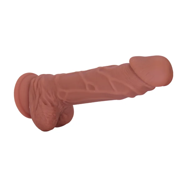 Erotic Brown Suction Cup Dildo With Balls - Stick To Any Flat Surface & Ride! — image 7 of 8