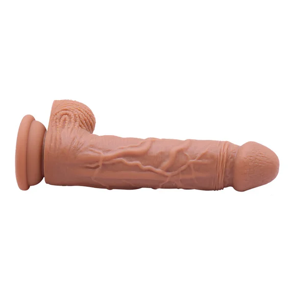 8.5 Inch Realistic Brown Silicone Dildo With Balls — image 7 of 10