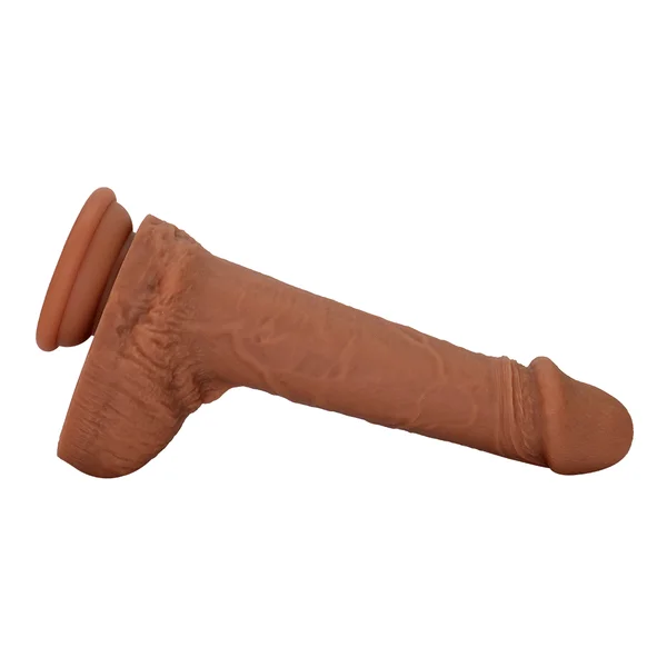 Realistic Feel Brown Silicone Dildo With Balls For Orgasmic Internal & External Pleasure With Every Thrust — image 7 of 9