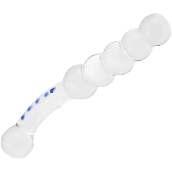 Dual-Ended Beaded G-Spot/P-Spot Glass Dildo — image 4 of 5