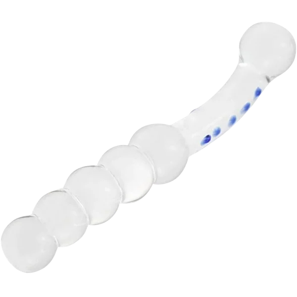 Dual-Ended Beaded G-Spot/P-Spot Glass Dildo — image 5 of 5