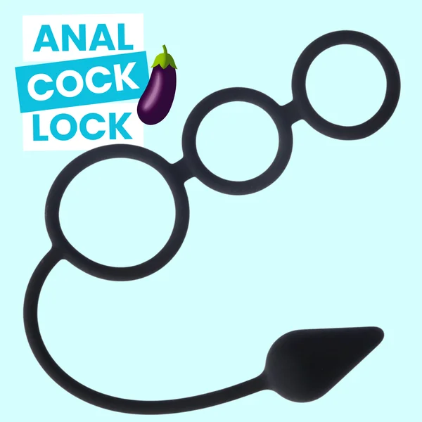 Anal Locking Cock Cage Tri Ring — image 4 of 7