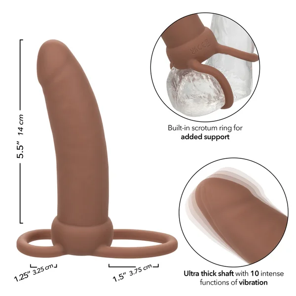 Performance Maxx Rechargeable Thick Dual  Penetrator - Brown — image 15 of 16