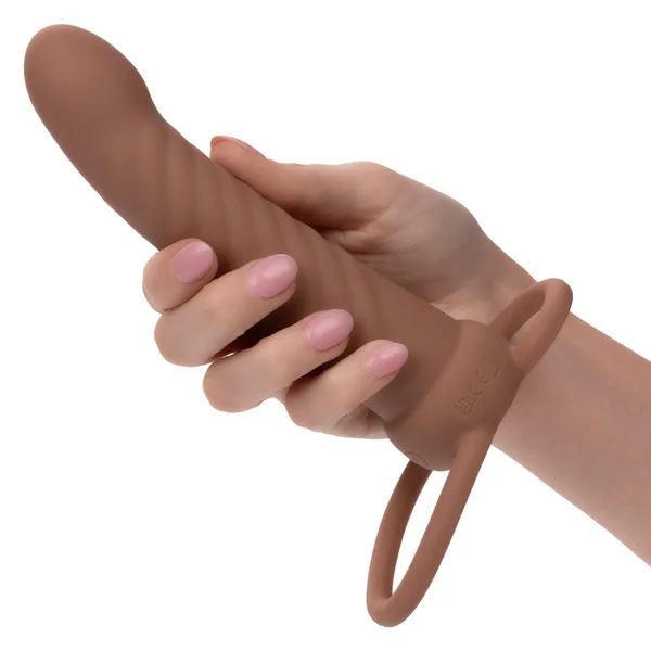 Performance Maxx Rechargeable Ribbed Dual  Penetrator - Brown — image 15 of 24