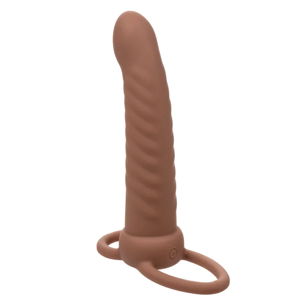 Performance Maxx Rechargeable Ribbed Dual  Penetrator - Brown — image 10 of 24
