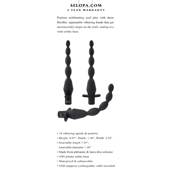 Vibrating Butt Beads - Black — image 9 of 13