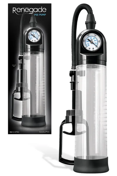 nsnovelties 8" Penis Pump with Pressure Gauge & Trigger Handle