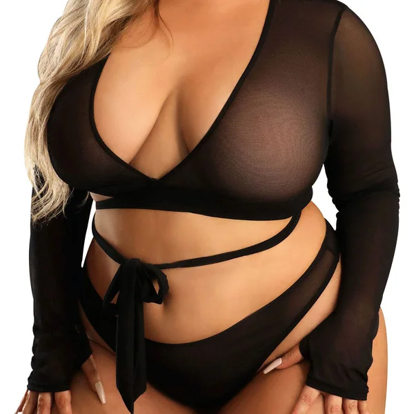 Fantasy Lingerie Vixen No Regrets Reversible Wrap Top & Panty 2-Piece Set