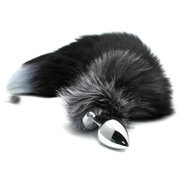 Adrien Lastic Alive BDSM Line Black & White Fox Tail Anal Plug - Large — image 4 of 4