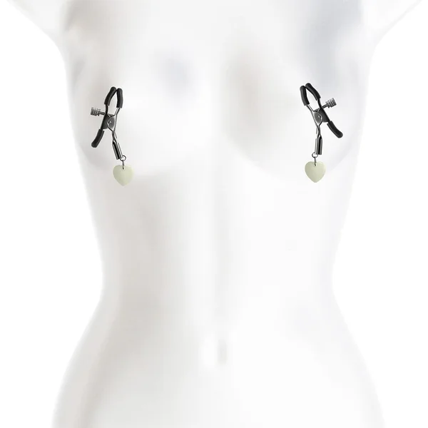 Bound Nipple Clamps 3 Gunmetal with Tassels & Silver Beads — image 4 of 4