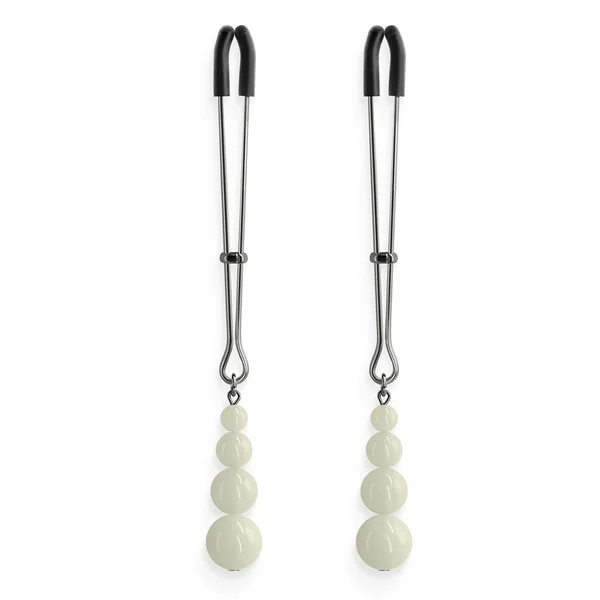 Bound Nipple Clamps 2 Gunmetal with Hoop Pendants — image 3 of 4