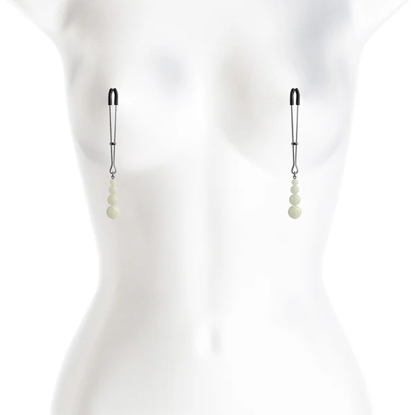 Bound Nipple Clamps 2 Gunmetal with Hoop Pendants — image 4 of 4
