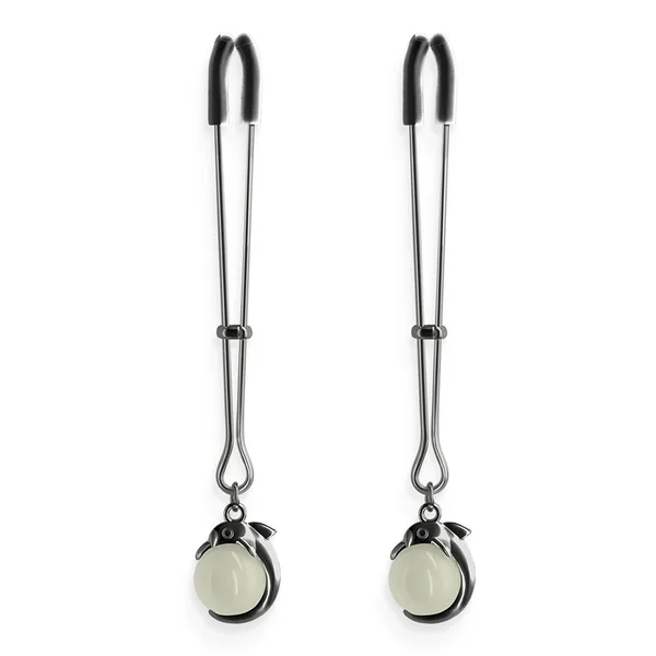 Bound Nipple Clamps 1 Gunmetal with Dangling Pendants — image 3 of 4
