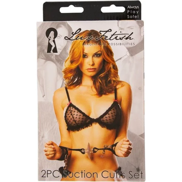 Lux Fetish Sexy Suction Shower Cuffs Restraint with Satin Blindfold — image 4 of 4