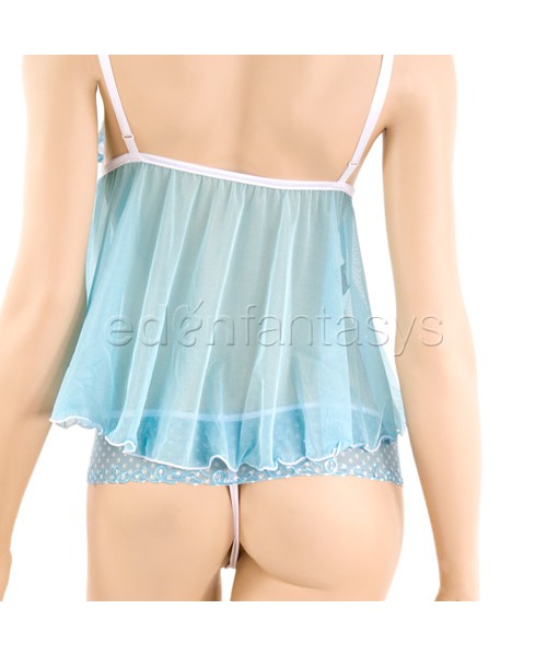 Blue polka dot babydoll set