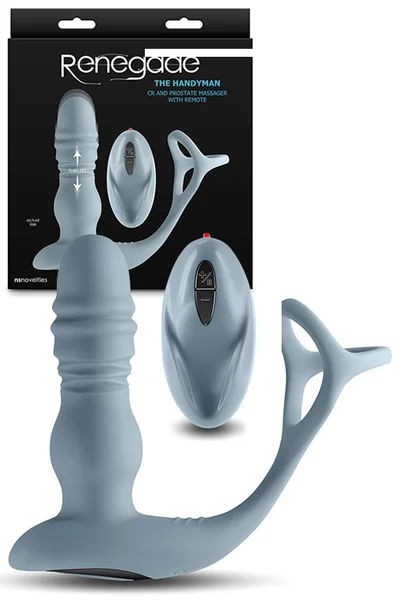 nsnovelties The Handyman 5.7" Remote Controlled Thrusting Prostate Massager with Attached Cock Ring — image 11 of 20