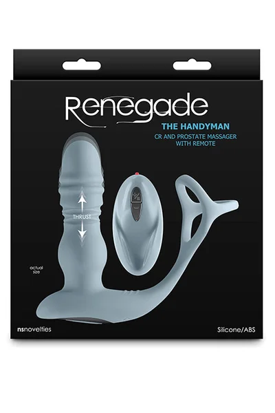 nsnovelties The Handyman 5.7" Remote Controlled Thrusting Prostate Massager with Attached Cock Ring — image 18 of 20
