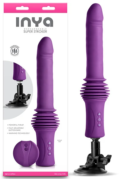 nsnovelties Super Stroker Remote Controlled 14.5" Thrusting Heated Vibrator with Suction Cup Base — image 7 of 12