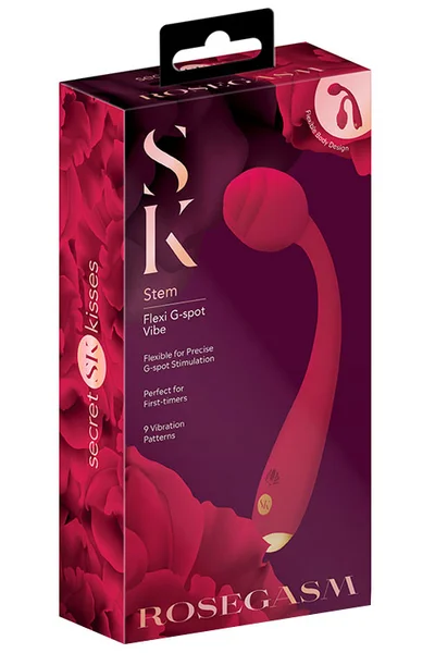 Secret Kisses Rosegasm Stem 8.25" Flexible G Spot Vibrator — image 12 of 12