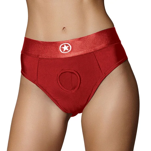 Ouch! Vibrating Strap-On Thong with Removable Rear Straps & Rechargeable Bullet