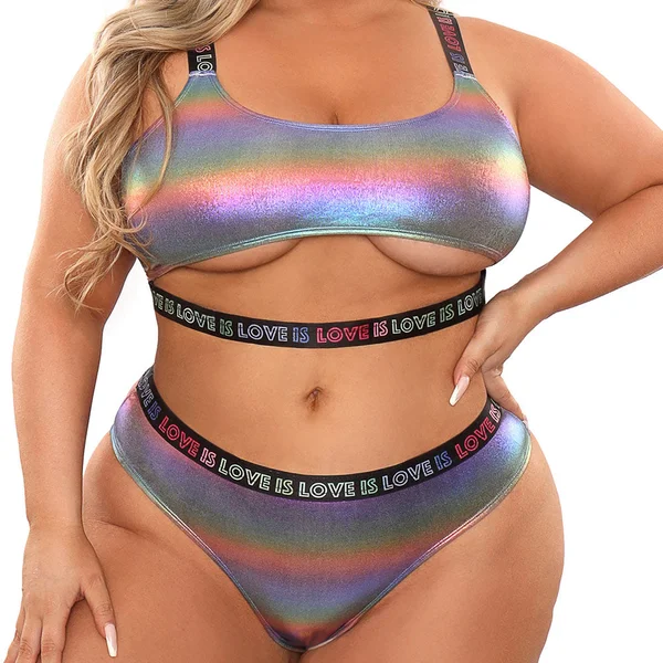 Fantasy Lingerie Vibes Love Is Love Crop Top & Panty Set — image 3 of 5