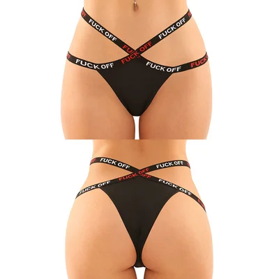 Fantasy Lingerie Vibes Fuck Off Strappy Panty 2 Pack