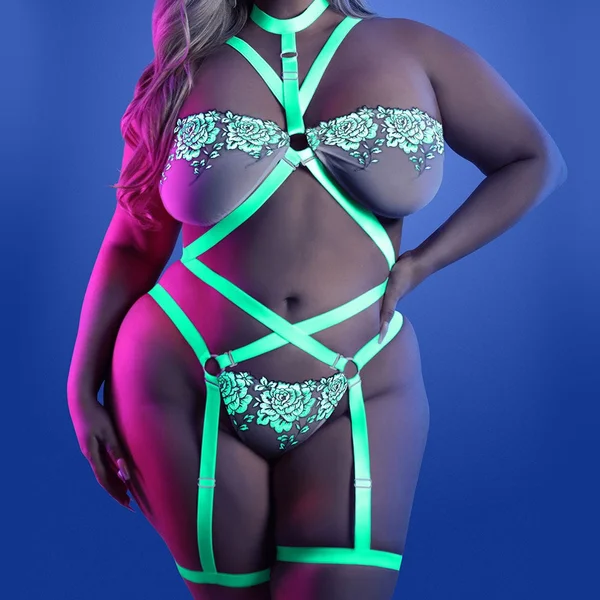 Fantasy Lingerie Glow Night Vision Garter Teddy — image 3 of 4