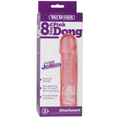 Vac U Lock 8 Crystal Jellie Pink Cock