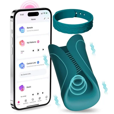 Lovense Gush 2 app controlled hands-free penis massager with band