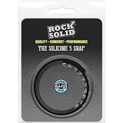 rock solid the silicone 5 snap black
