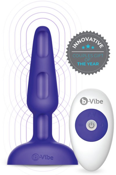 B-Vibe 3-Motor Vibrating 5.3" Butt Plug with Remote