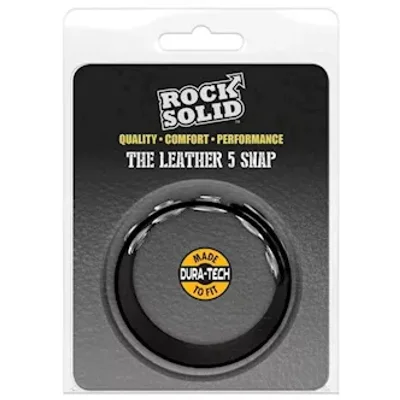 rock solid the leather 5 snap black