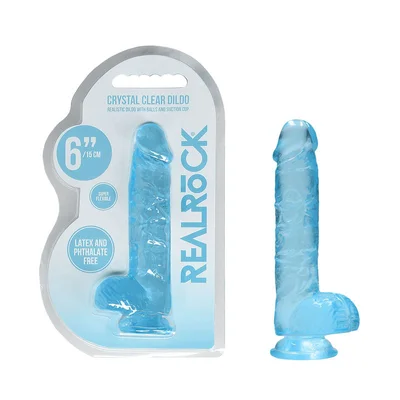 realrock 6 realistic dildo with balls blue 152 cm dong