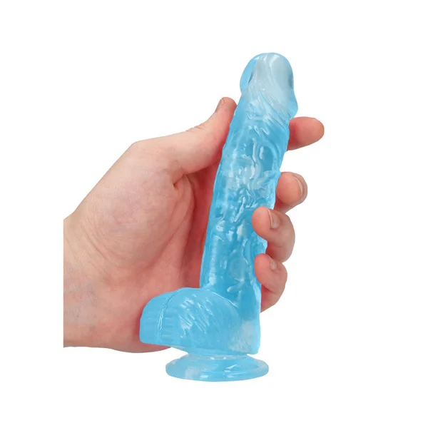 REALROCK 6'' Realistic Dildo With Balls - Blue 15.2 cm Dong — image 2 of 8