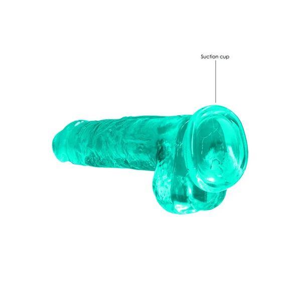 REALROCK 8'' Realistic Dildo With Balls - Turquoise 20.3 cm Dong — image 5 of 8