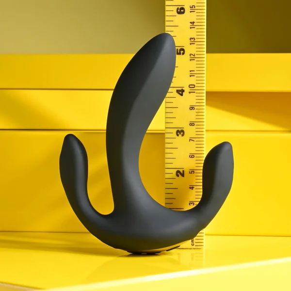 Playboy Pleasure TRIPLE THREAT - Black USB Rechargeable Triple Probe Vibrator — image 8 of 9