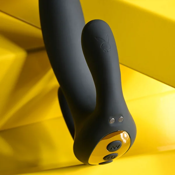 Playboy Pleasure TRIPLE THREAT - Black USB Rechargeable Triple Probe Vibrator — image 6 of 9
