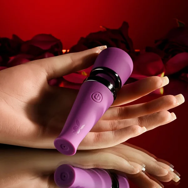 Playboy Pleasure MIC DROP - Purple 11.4 cm USB Rechargeable Vibrating Mini Massage Wand — image 3 of 9