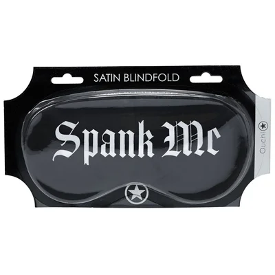 ouch satin mask spank me black printed eye mask