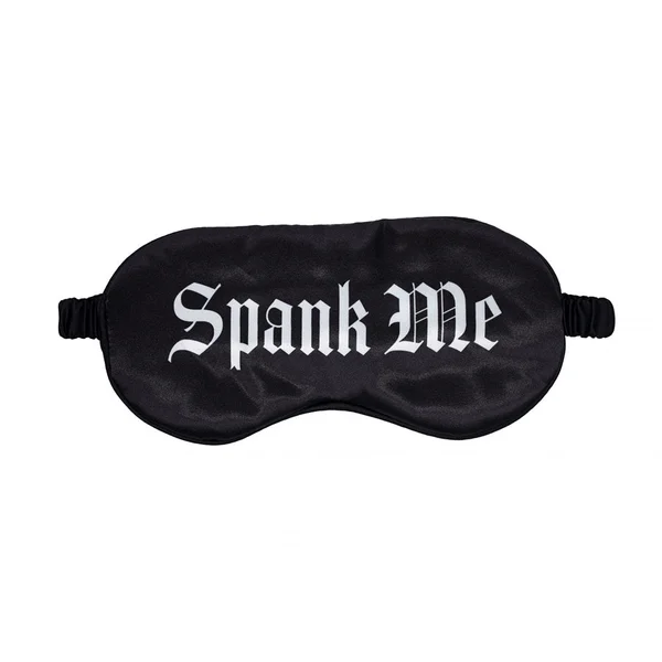 OUCH! Satin Mask - Spank Me - Black Printed Eye Mask — image 2 of 4
