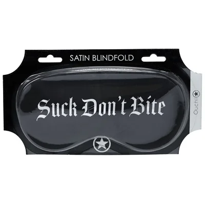 ouch satin mask suck dont bite black printed eye mask