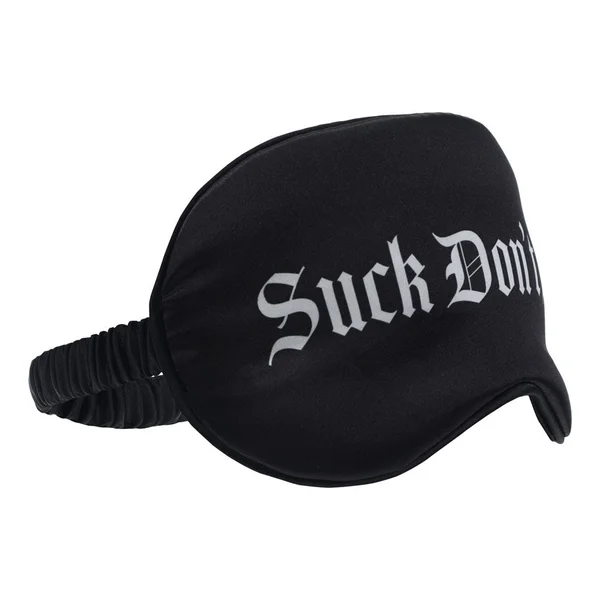 OUCH! Satin Mask - Suck Don't Bite - Black Printed Eye Mask — image 3 of 4