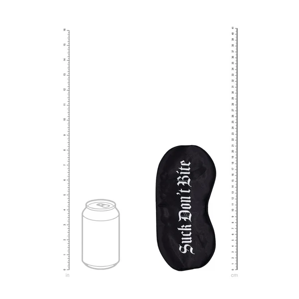 OUCH! Satin Mask - Suck Don't Bite - Black Printed Eye Mask — image 4 of 4