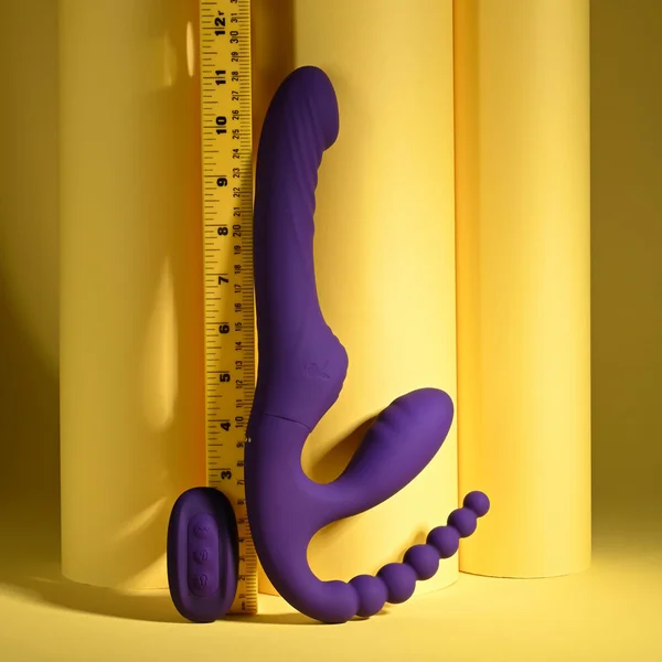 Playboy Pleasure HUG IT OUT - Purple 29 cm USB Rechargeable Strapless Strap-On — image 7 of 8